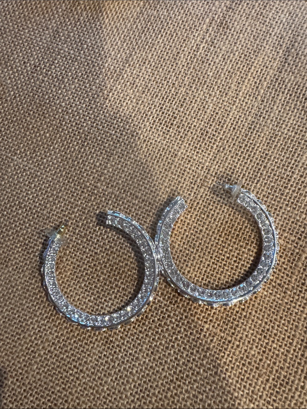 Silver Crystal Hoop Earrings - Sparkling Women's Jewelry